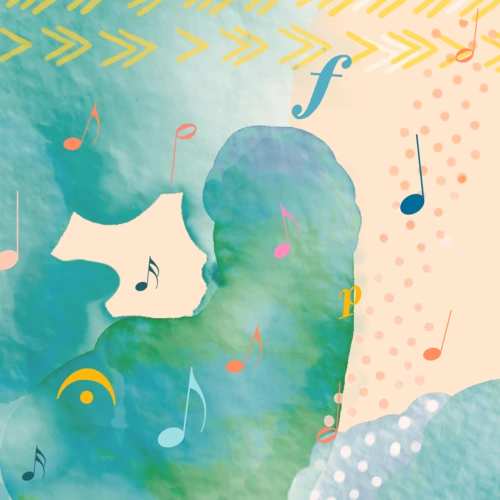 image abstraite avec notes de musique par Lyriamuse